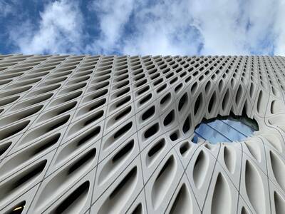 Photo of the facade of The Broad in Los Angeles.
