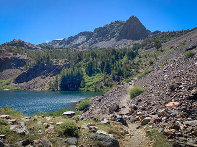 Photo of a lake in Virginia Lakes area. Summer.