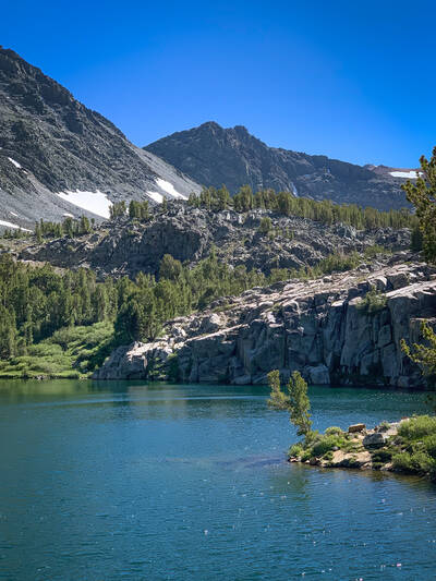Photo of a lake in Virginia Lakes area. Summer.