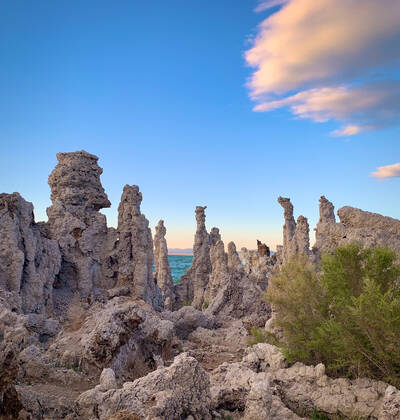 Photo of Mono Lake at sunset. Summer.