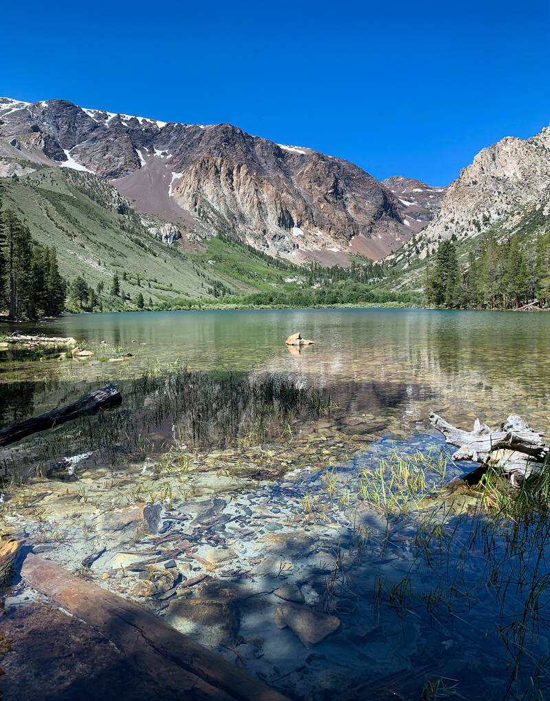 Photo of a lake in June Lake loop area. Summer.