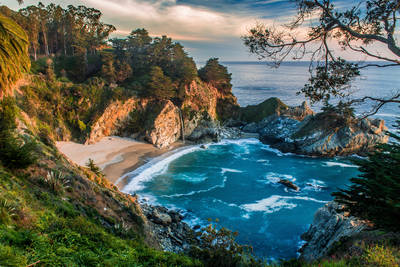 Photograph of the McWay Falls in Julia Pfeiffer Burns State Park, CA.