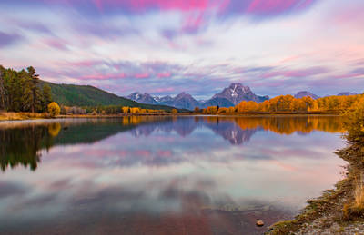 Photo of the Oxbow Bend in Grand Tetons National Park.