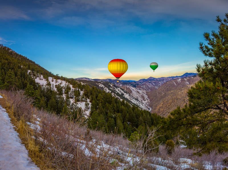 Photo of the Front Range Mountains near Golden, Colorado.