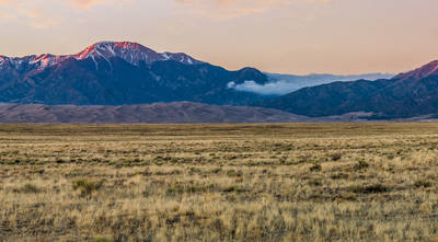 Photo of the sunset at Great Sand Dunes National Park.