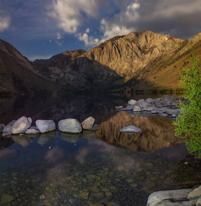 Moonlit Convict Lake, California.