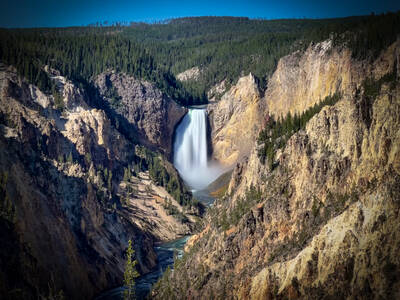 Photo of the Grand Canyon of Yellowstone. Summer.