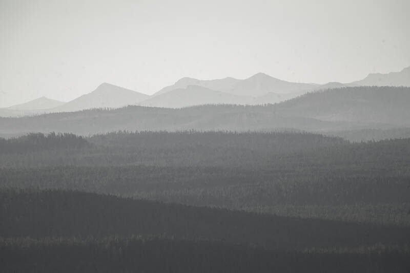 Photo of mountains in Yellowstone.